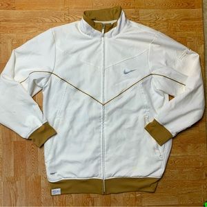 VTG Nike Air Force Ones Jacket 25 White Gold Full Zip Track Mens M Y2K NBA Rare